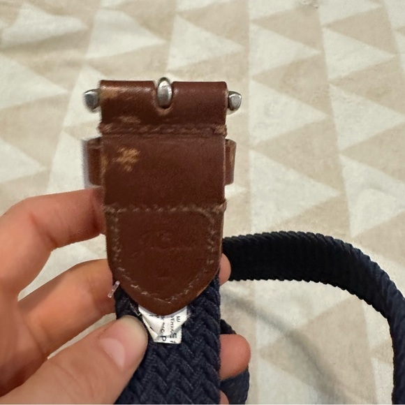 J crew Woven elastic belt with round buckle naval blue - Picture 3 of 3